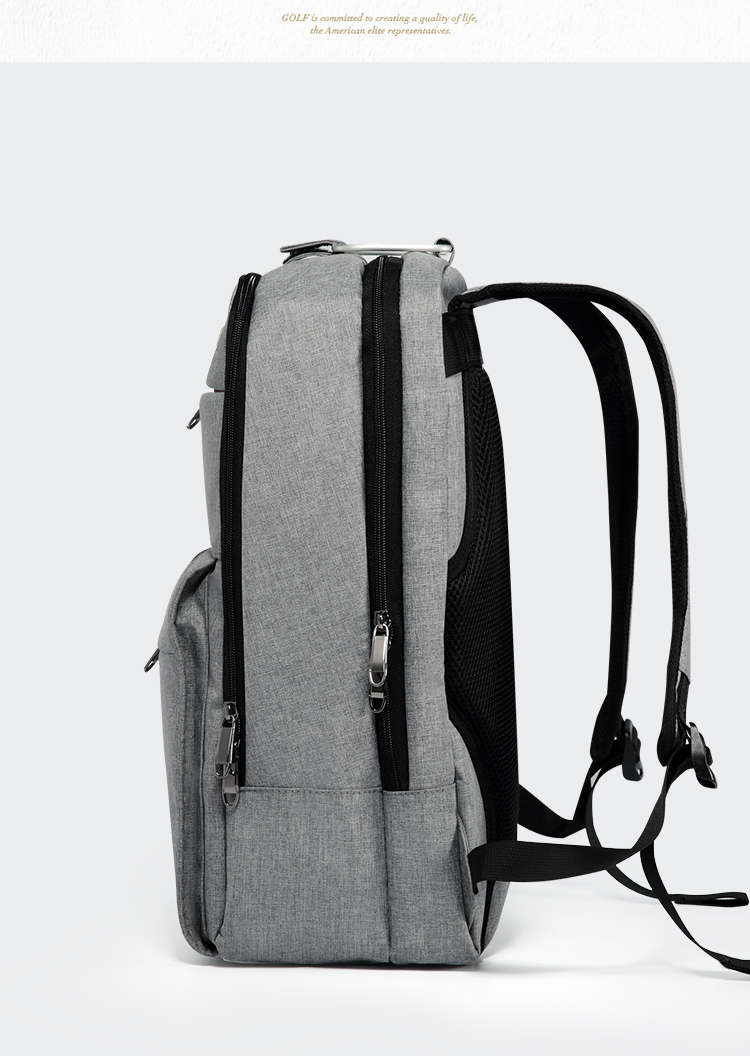 高尔夫golf轻商务防水透气双肩包大容量电脑背包休闲旅行双肩包深灰色