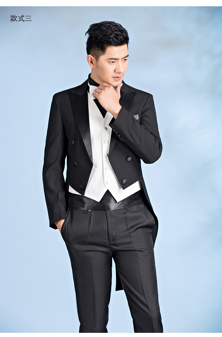 newlake男指挥服装燕尾服套装表演主持人西装合唱成人礼服西服男士