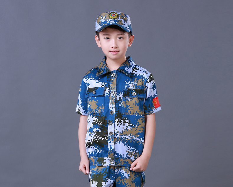 儿童迷彩服套装幼儿中小学生军训服消防员特种兵男女童军装沙漠长袖