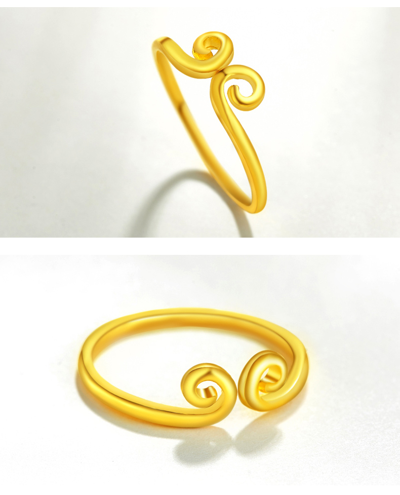 零兑金紧箍咒黄金戒指男女士足金情侣对戒个性食指戒情侣款