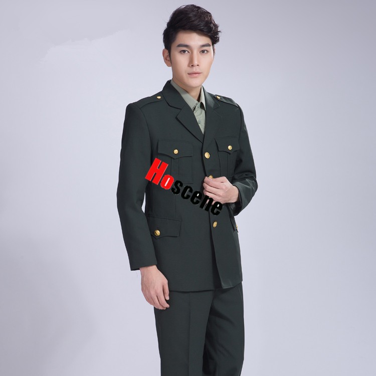 hoscene07式武警士兵干部春秋常服套装男女兵正装空军干部制服海军冬