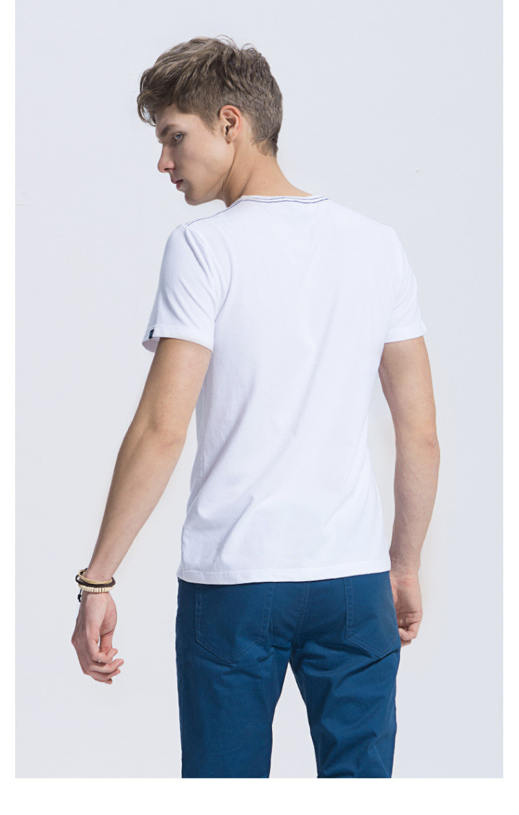 以纯线上品牌a21 2015夏装新品t恤男装修身圆领小清新印花短袖t恤