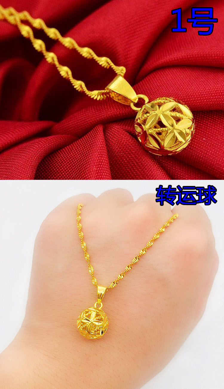 24k正品仿金项链18k镀金坠仿真金女款锁骨项链子越南沙金