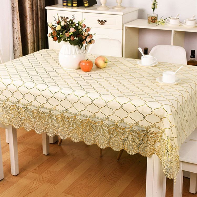 桌布防水防烫防油免洗餐桌布桌垫茶几台布长方形塑料pvc烫金桌布