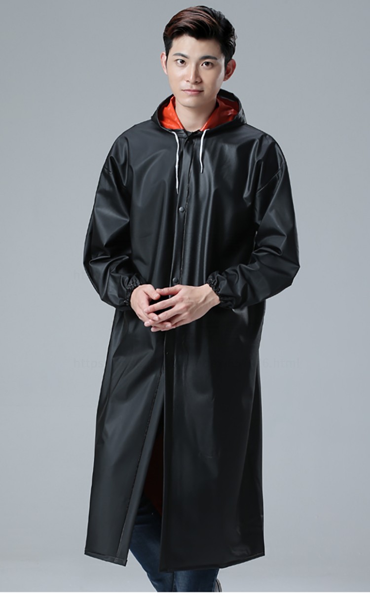 雨衣男 时尚长款风衣式双层复合连体雨衣加厚长身雨衣成人户外登山