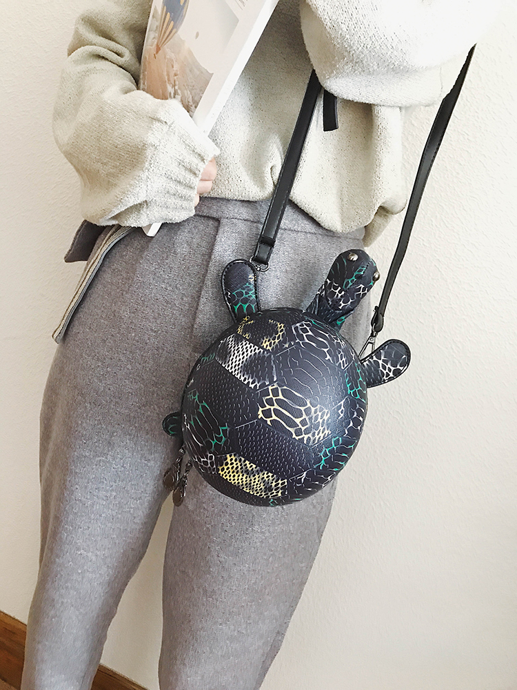 迷你小包包女2017秋冬新款个性搞怪小圆包ulzzang单肩斜挎乌龟包