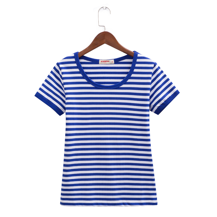 828新款亲子装海魂衫短袖条纹t恤一家三口全家装半袖蓝白海军风体恤
