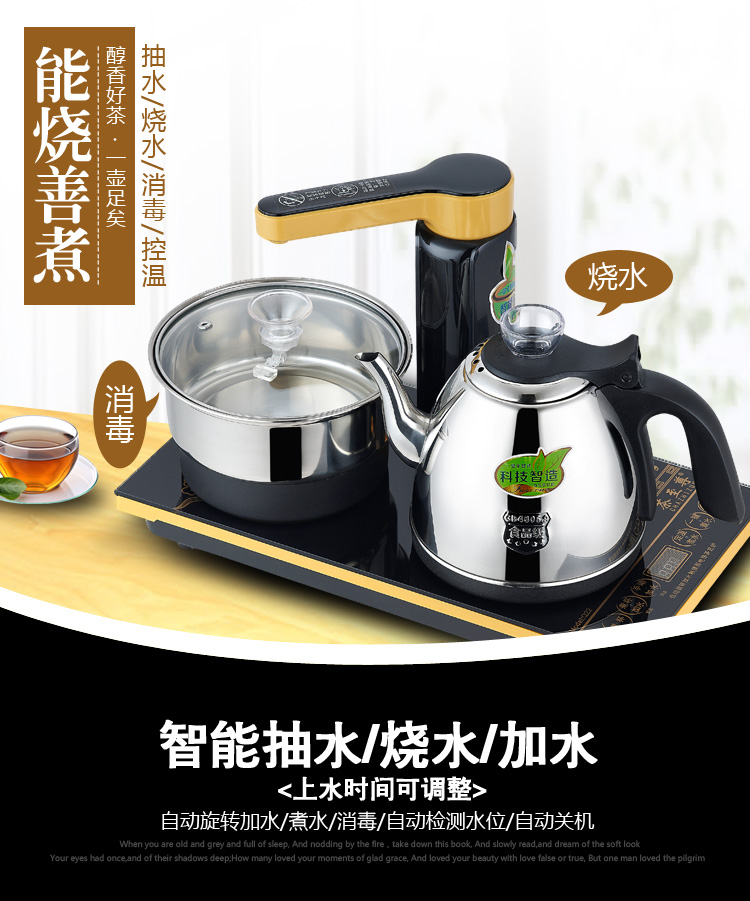 全自动上水电热水壶智能抽水电磁炉家用泡茶烧水器茶具套装电茶壶