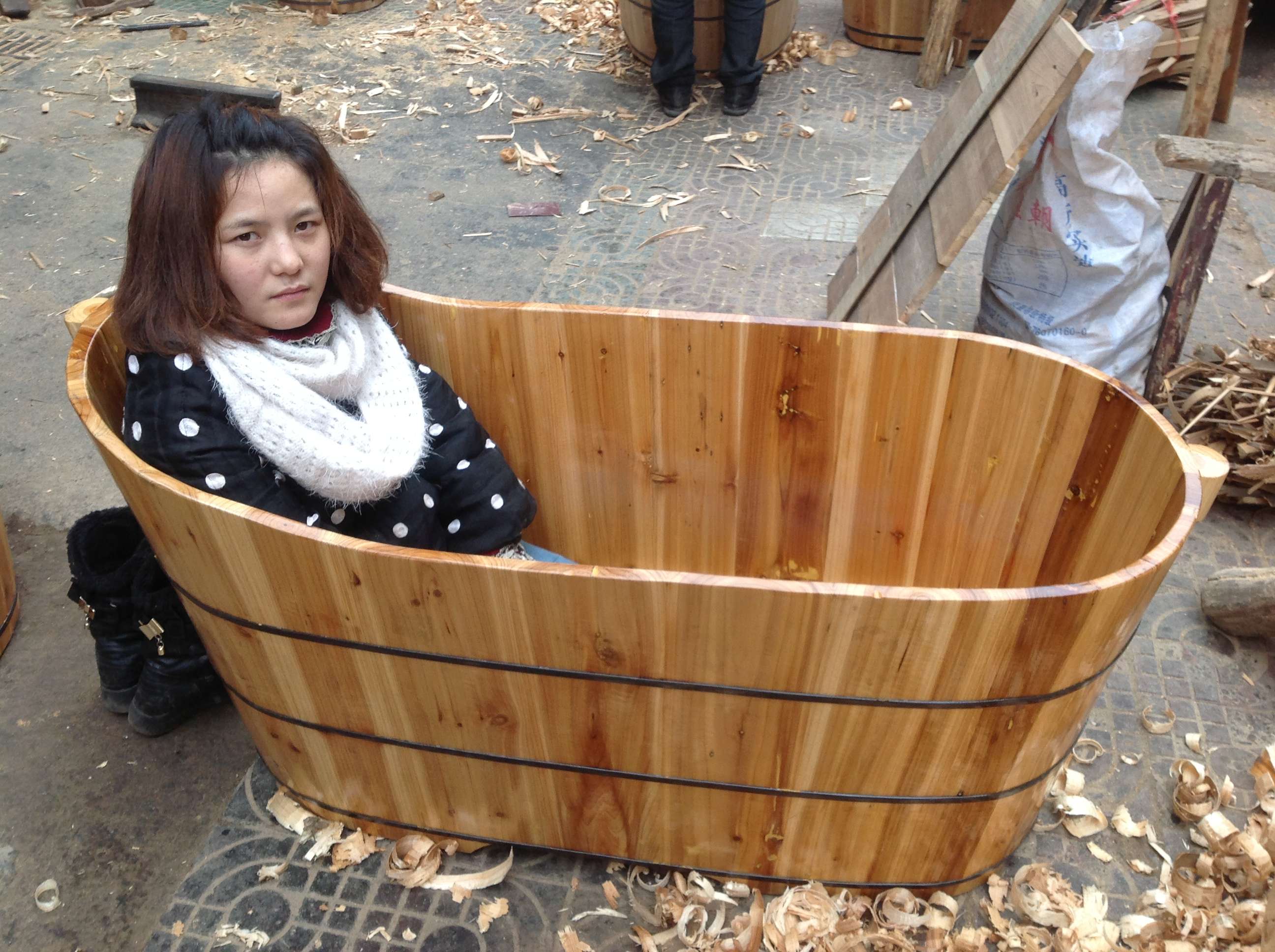 现货手工香杉木木桶浴桶泡澡桶儿童木盆洗澡桶浴缸浴盆