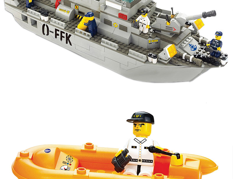 小鲁班(sluban)积木b0125 小鲁班儿童益智拼装积木 海军舰队-驱逐舰b