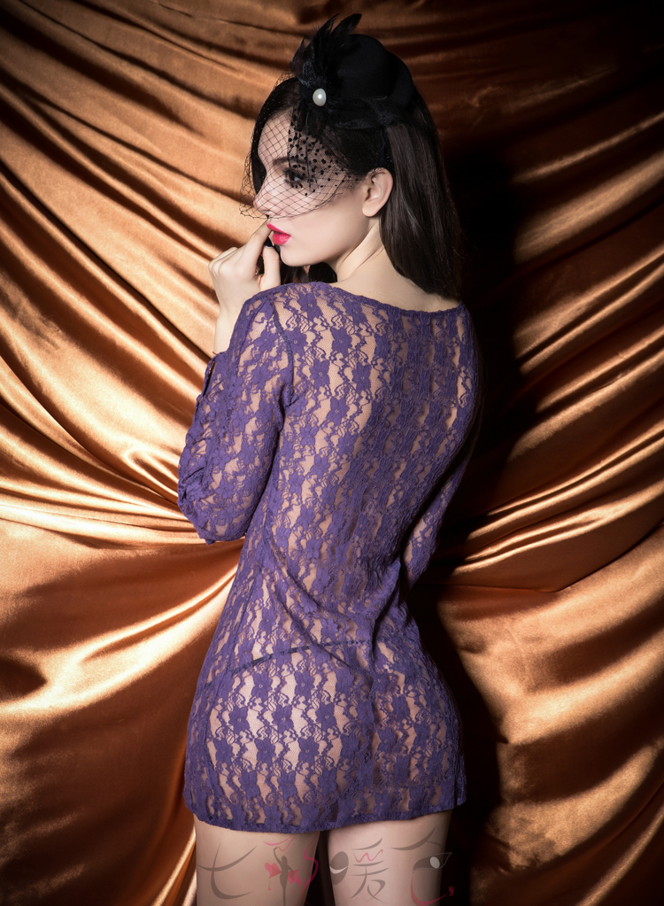 高档全蕾丝性感情趣内衣夜火套装情透明长袖优雅睡衣【价格 图片 品牌