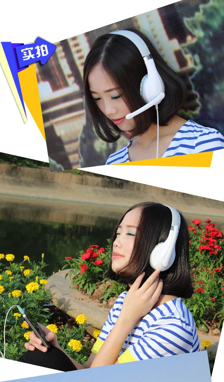 kanen卡能km1080电脑头戴式耳机耳麦带话筒yy语音手机唱吧耳麦白色