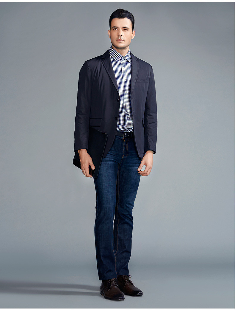 虎豹男装秋季新款商务休闲全涤纯色男士薄款西装小西服h02q14013