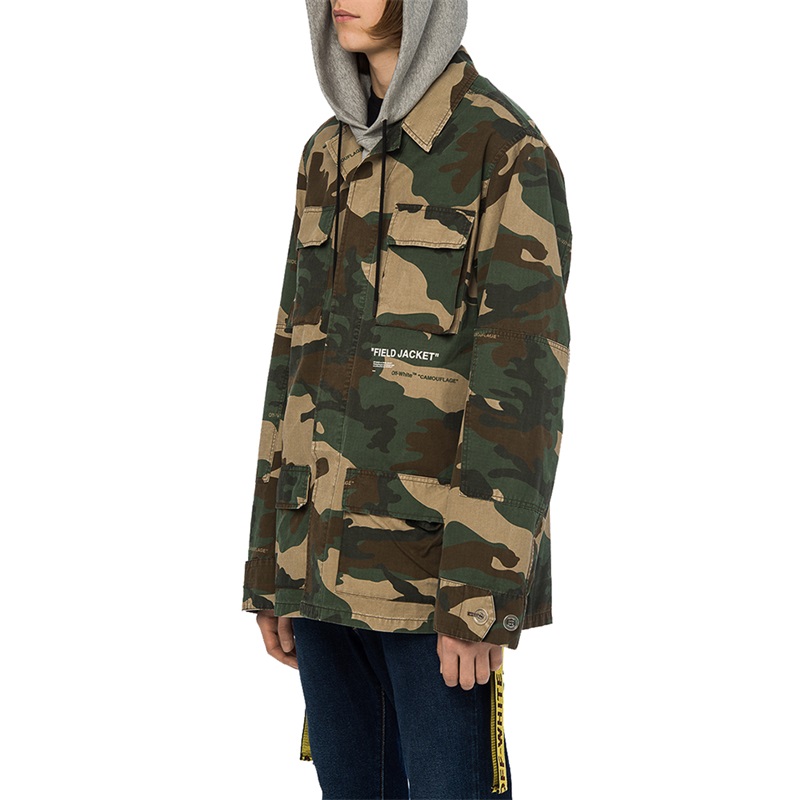 offwhite美国潮牌男士棉质个性迷彩夹克外套