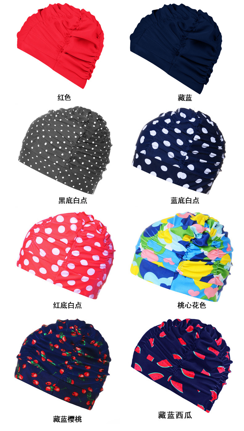 新款男女通用时尚舒适布泳帽加大不勒头长发护耳游泳帽