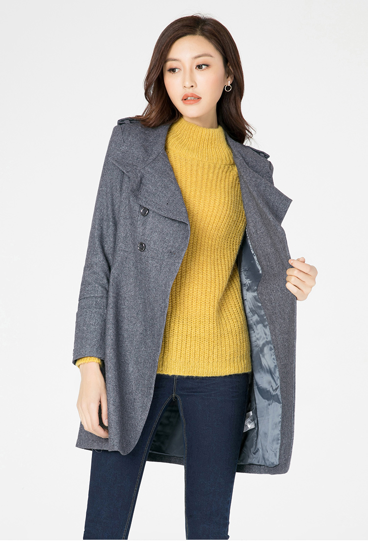 逸阳中长款毛呢外套0693