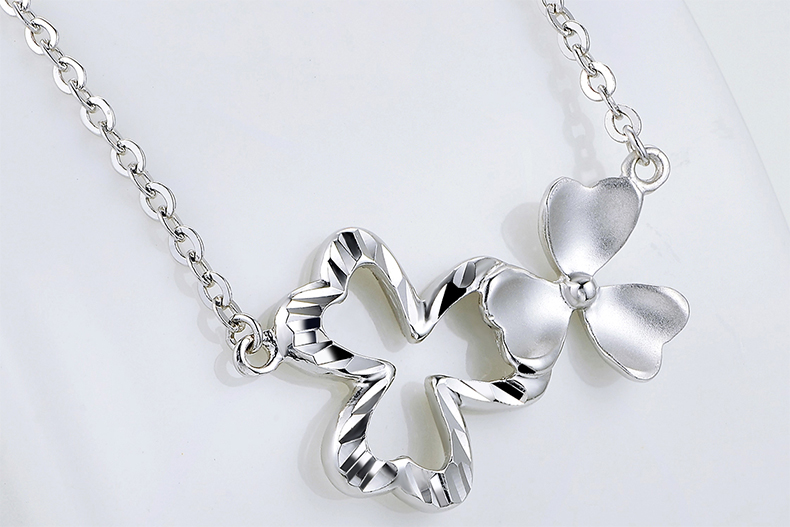 雅宝福铂金套链pt950项链吊坠套装白金小花坠子o字链送爱人 配国检