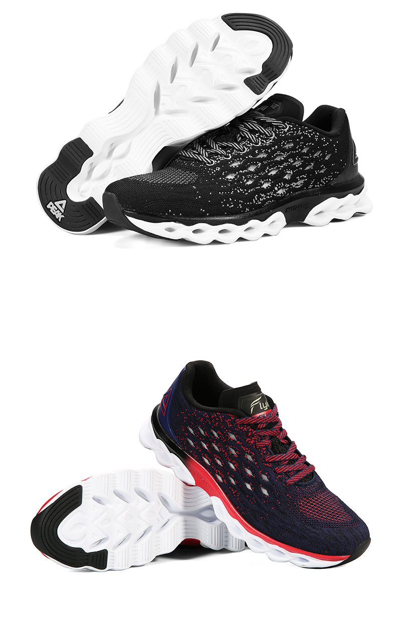 匹克peak男鞋悦跑六6代跑步鞋2018夏飞织网面透气休闲运动鞋男