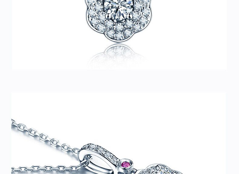 佐卡伊 夏至未至同款捧花系列樱花钻石吊坠白