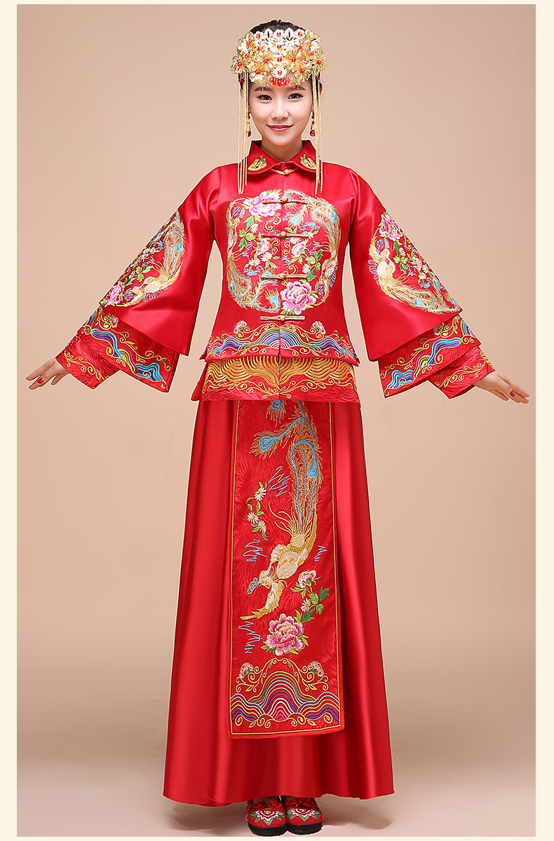 818款秀禾服新娘中式礼服龙凤褂女嫁衣敬酒服结婚旗袍古装婚纱定制款