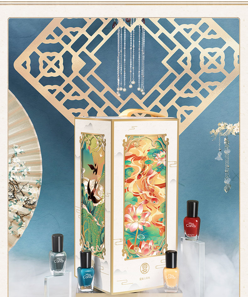 miss candy健康可撕拉持久指甲油12瓶套装 sn217四季宫灯礼盒 7ml*12