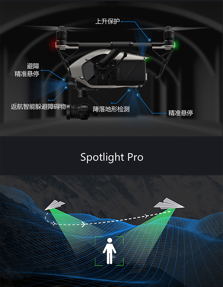 大疆创新dji 悟 inspire 2 影视套装 航拍飞行器碳纤维四轴可变形无线