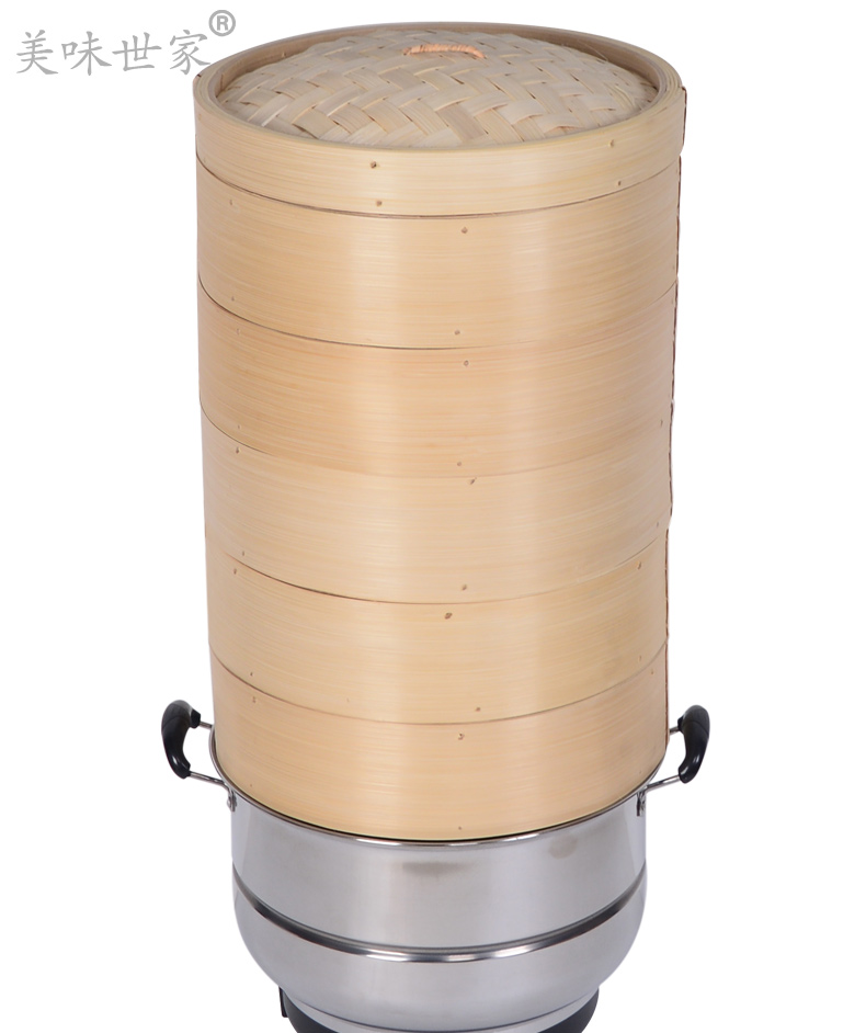 30cm大容量电蒸锅1蒸片4竹蒸笼1蒸笼盖竹蒸笼蒸屉蒸蓖蒸格锅小笼包
