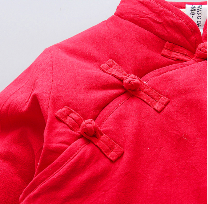 薇姬桑妮儿童唐装棉衣外套中国风秋冬棉服女宝宝加厚棉袄男童汉服古装