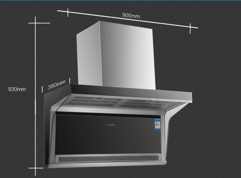 尺寸:900×930×390毫米照明功能:支持煙機功率:218瓦特油煙機淨重:27