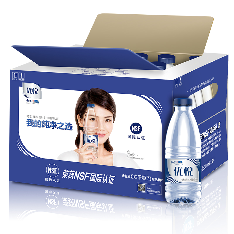 康师傅优悦纯净水矿泉水办公室会议用水380ml24瓶新老包装自然替换