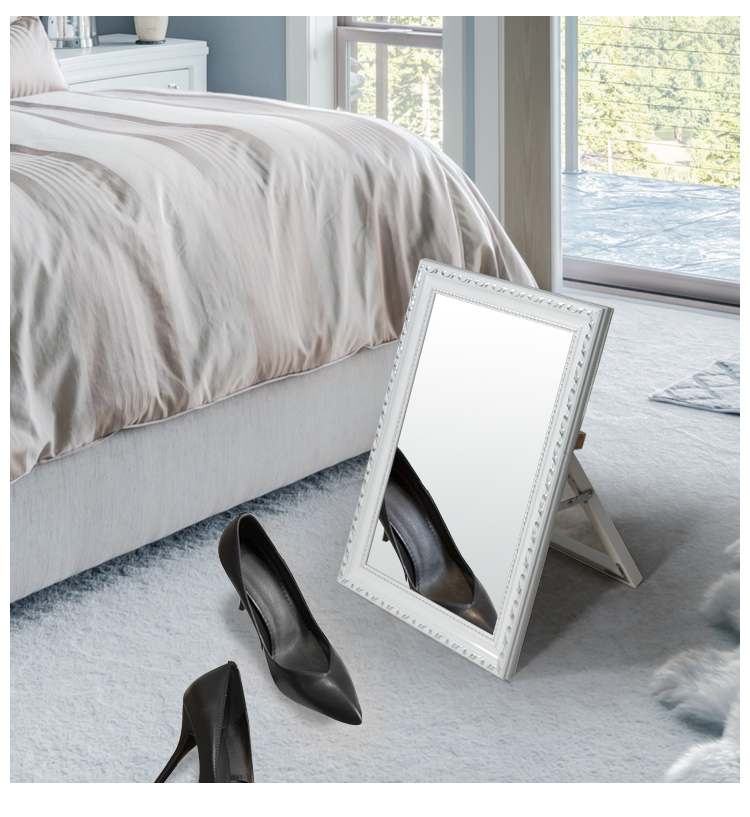 淮木简约时尚置地带支架试鞋镜台式梳妆镜子落地试鞋镜客厅卧室欧式