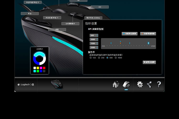 不含税罗技logitechg300s角色扮演网游光电鼠标黑色
