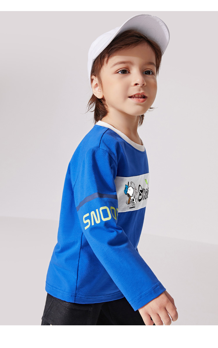 史努比snoopy童装儿童t恤男童春秋新款长袖男孩打底衫