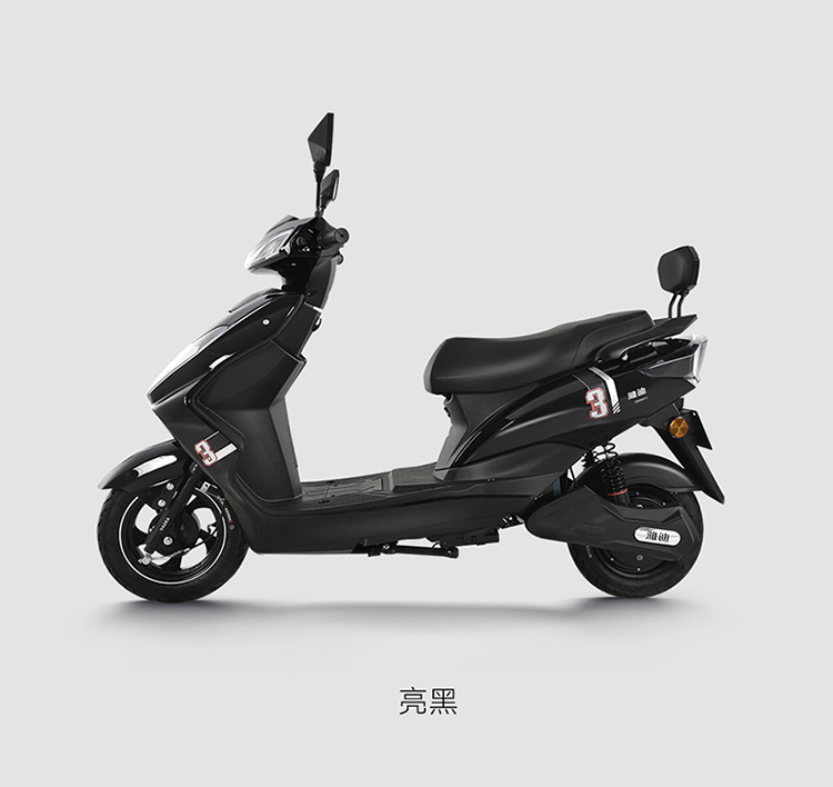 雅迪新款锐嘉电动车铅酸电池60v20ah时尚代步车电动轻便摩托车新亮黑