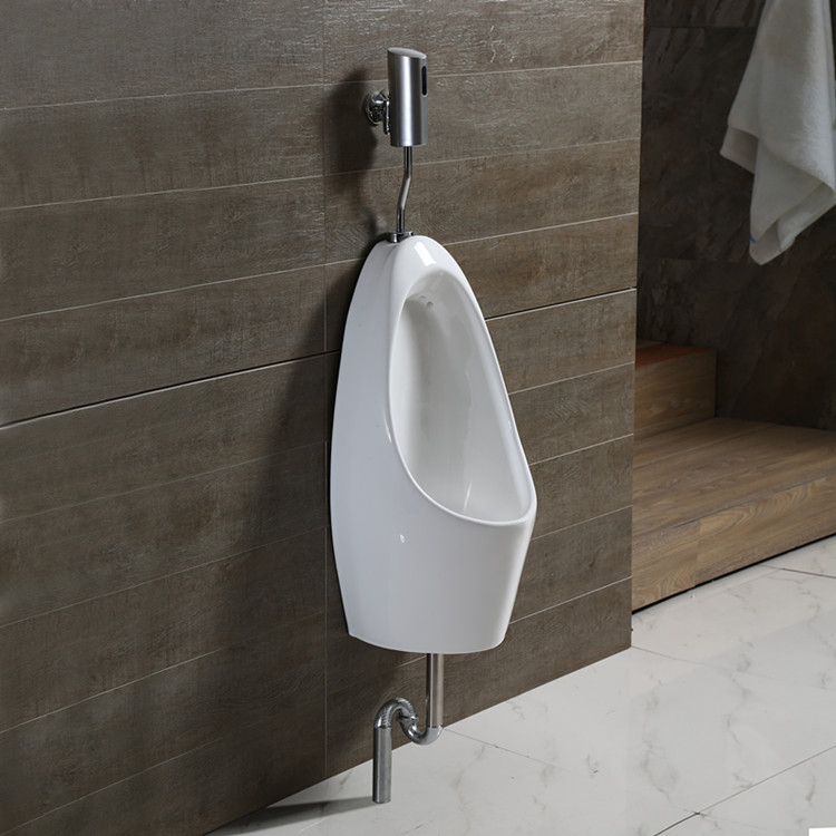 手按小便斗壁挂式小便器挂墙明装简约尿斗感应男士小便池墙排地排简易