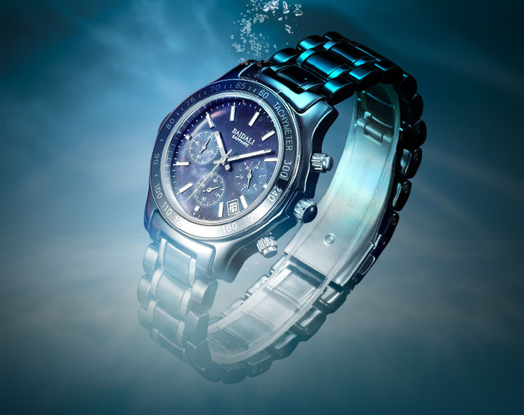佰达利多功能运动防水男士手表 高端陶瓷贝壳表盘夜光石英男表