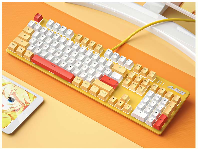 黑爵(ajazz)键盘黑爵ak40 黄白橙青轴 黑爵(ajazz)ak40机械键盘黄白橙