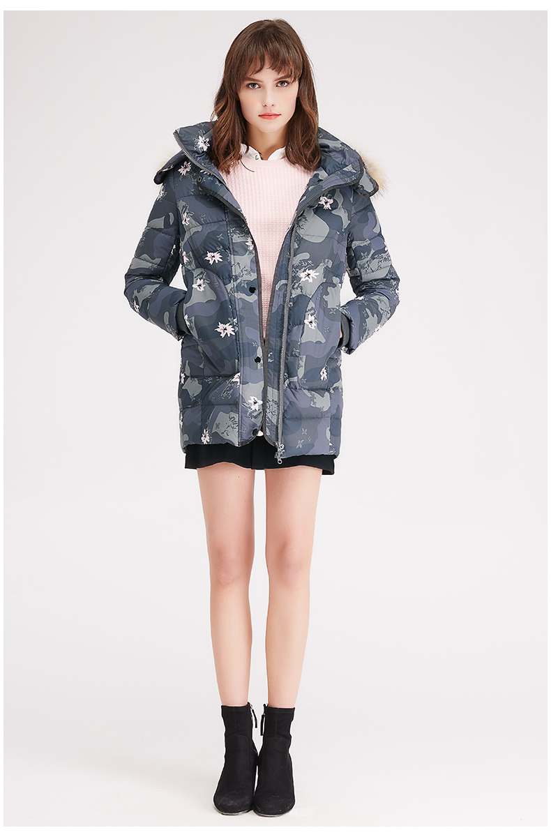 拉谷谷lagogo2016冬季新款女装冬装羽绒服中长款外套fdyy30g719