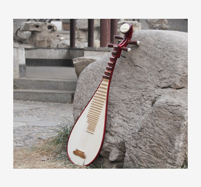 梵巢琵琶成人演奏乐器pp03红色椿木材质贝雕工艺亮光上漆初学考级