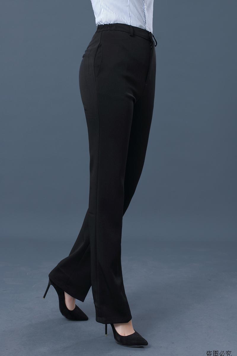 mtiny春秋新款西装裤直筒工作裤正装裤职业女士西裤长裤修身黑色