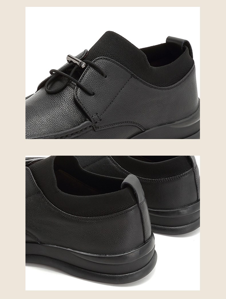 belle百丽专柜新款荔纹牛皮革飞织帮面男皮鞋b2fa3cm8