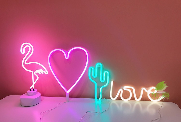 少女心放映室ins爱心霓虹灯宿舍公主房间装饰小夜灯拍照道具