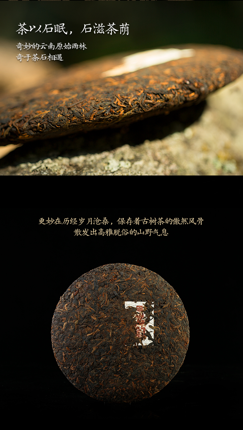 雨林古茶坊黑茶 【买4送1同款】雨林古树茶 2018年岩韵 普洱熟茶 饼茶