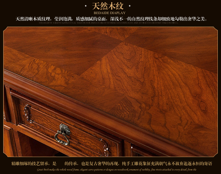 实木餐厅柜子复古备餐柜 美式乡村酒柜碗柜储物柜 板栗色125*45*165