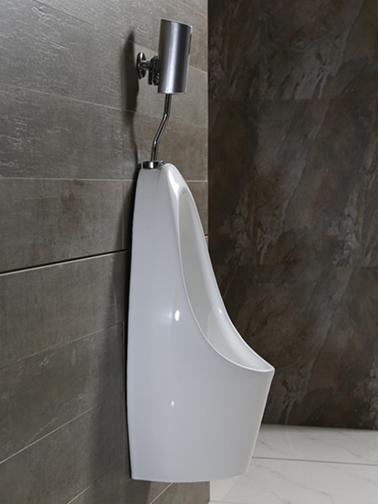 手按小便斗壁挂式小便器挂墙明装尿斗感应男士小便池墙排地排波迷娜