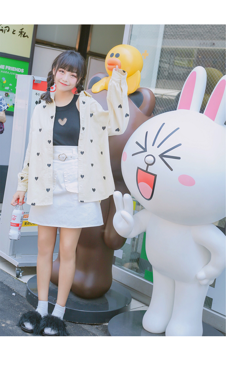 902新款宋黛conybabe 早秋薄针织衫背心日系少女爱心镂空无袖套头衫内