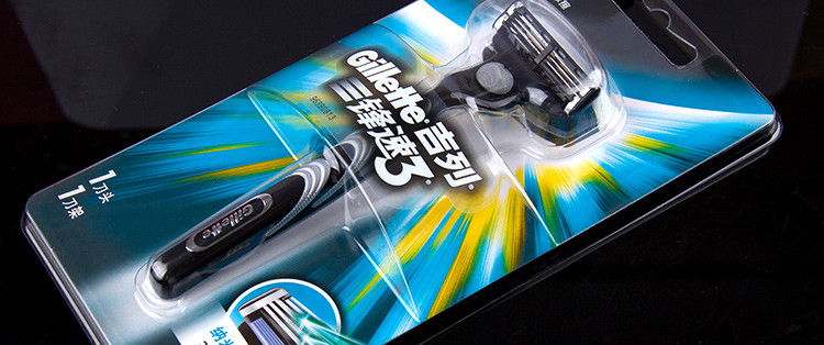 吉列锋速3剃须刀 1刀架1刀头手动刮胡刀