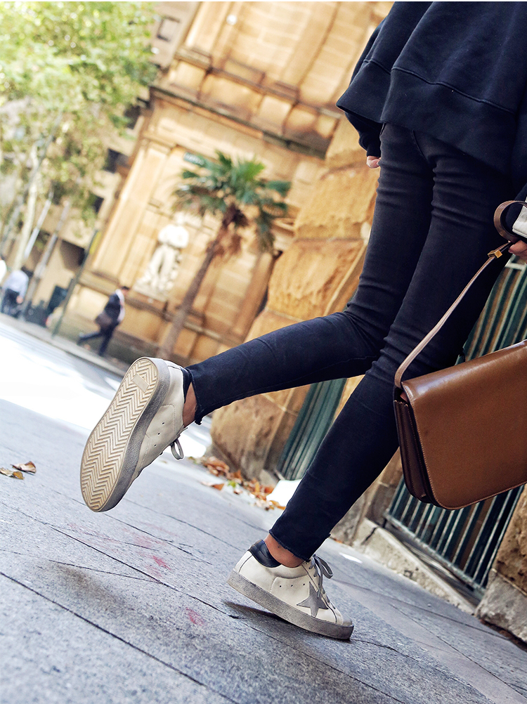 星星做旧小脏鞋女韩国脏脏鞋街拍小白鞋春季2018新款百搭韩版平底