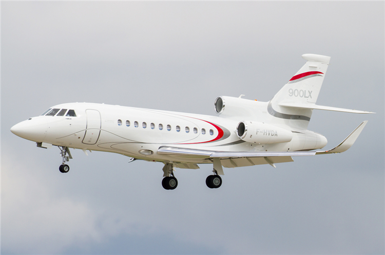 达索猎鹰900lx公务机侧面图