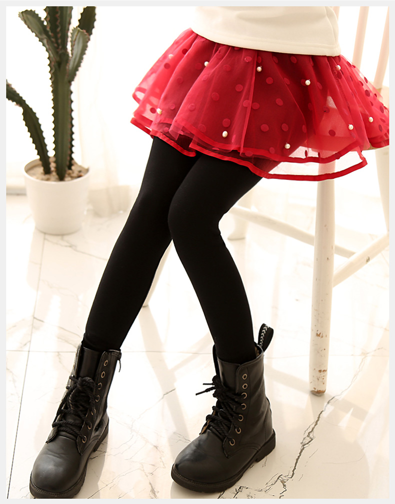 儿童小女孩外穿女童春款裙裤假两件春秋大童黑色打底裤薄款7纱裙9